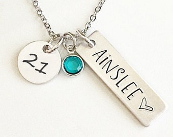 21.Geburtstag Geschenk, Benutzerdefinierte Datum Schmuck