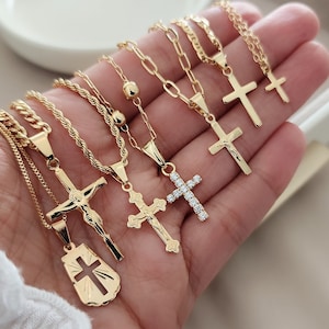 Tiny Cross Necklace, Gold Cross Necklace, Cross Necklace, Dainty Necklace, Dainty Cross Necklace, Small Cross Necklace, Delicate Necklace