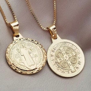 Collana di San Benedetto da donna, collana con croce, collana con croce in oro, regali per lei, regalo per le donne, collane per le donne, collana di San Benedetto