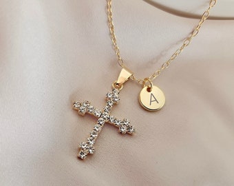 Children's Cross Necklace in 18k Gold Filled: Baptism Gift