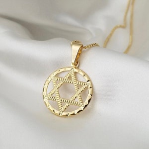 Jewish Star Necklace Gold Star of David Necklace Judaica Gift Magen David Necklace