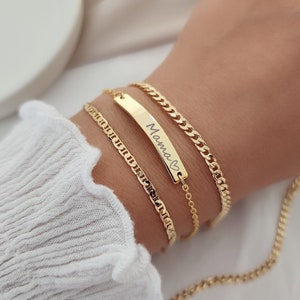 14k Gold Name Bracelet,(3 BRACELETS included)Custom Name Bracelet, Personalized Jewelry,Gold Bracelet, Custom Gold Jewelry,Personalized Gift