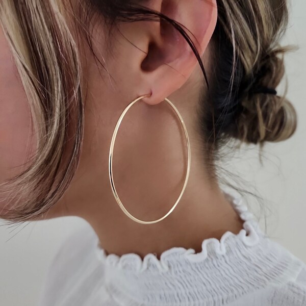 70mm gold hoops