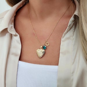 Heart Locket Necklace, Big Heart Locket, Vintage Locket Necklace, Sibling, Best Friend, Personalized gift for her, Christmas Gift