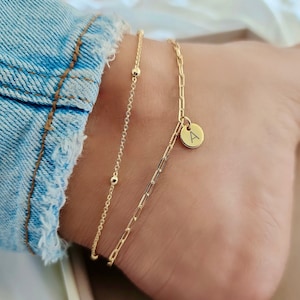 18k Gold Fill Anklet: Double Chain Ankle Bracelet