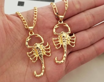 18k Gold Filled Scorpion Zodiac Necklace, Gift for Him