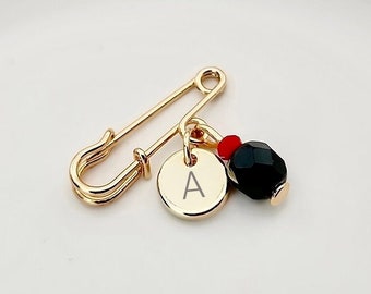 18k Gold Filled Azabache Baby Pin: Protection Charm