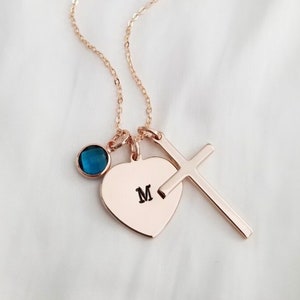 Children&#39;s Cross Necklace, Kids Dainty Cross Necklace, Baptism Gift for Her, Christening Gift, Toddler Girl Cross