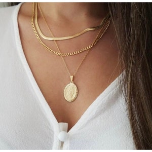 Collar de Nuestra Señora de Guadalupe, regalo para mamá, regalo de cumpleaños para abuela, Virgen María religiosa, collar católico de oro de la Virgen de Guadalupe.