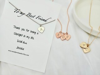 Collana Con Iniziale A Cuore Oro 18K | Regalo Per Bambine E Ragazze Con Ciondolo Lettera