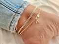 Gold Anklet: Custom Initial 18K Gold Filled Ankle Bracelet