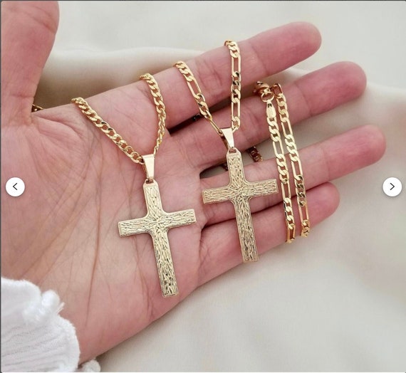 メンズ 18Kゴールドフィルドクロスネックレス：防水ペンダント - Etsy 日本