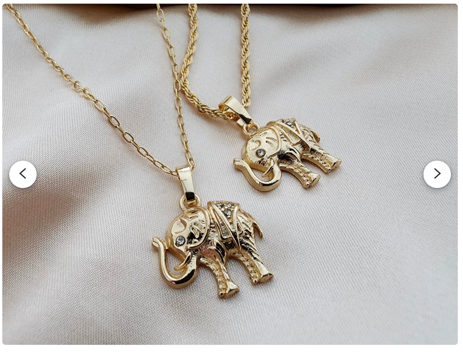 Collana Elefante NEWEI Per Donna – Placcato Oro 18k, Acciaio Inox, Ciondolo 41 Mm