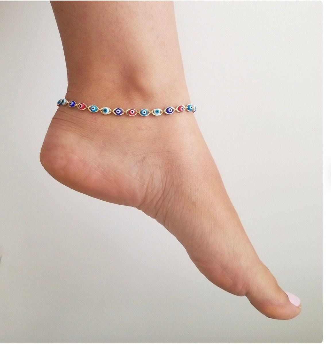 Evil Eye Anklet Bracelet 18k Gold Evil Eye Anklet Bracelet Etsy