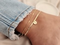 Gold Initial Anklet SET OF 2: Waterproof Personalized Ankle Bracelets