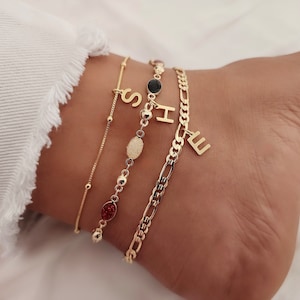 Tobillera con inicial personalizada, pulsera de tobillo con dije de letra, tobillera con letra personalizada, regalo para ella, cadena de tobillo ajustable