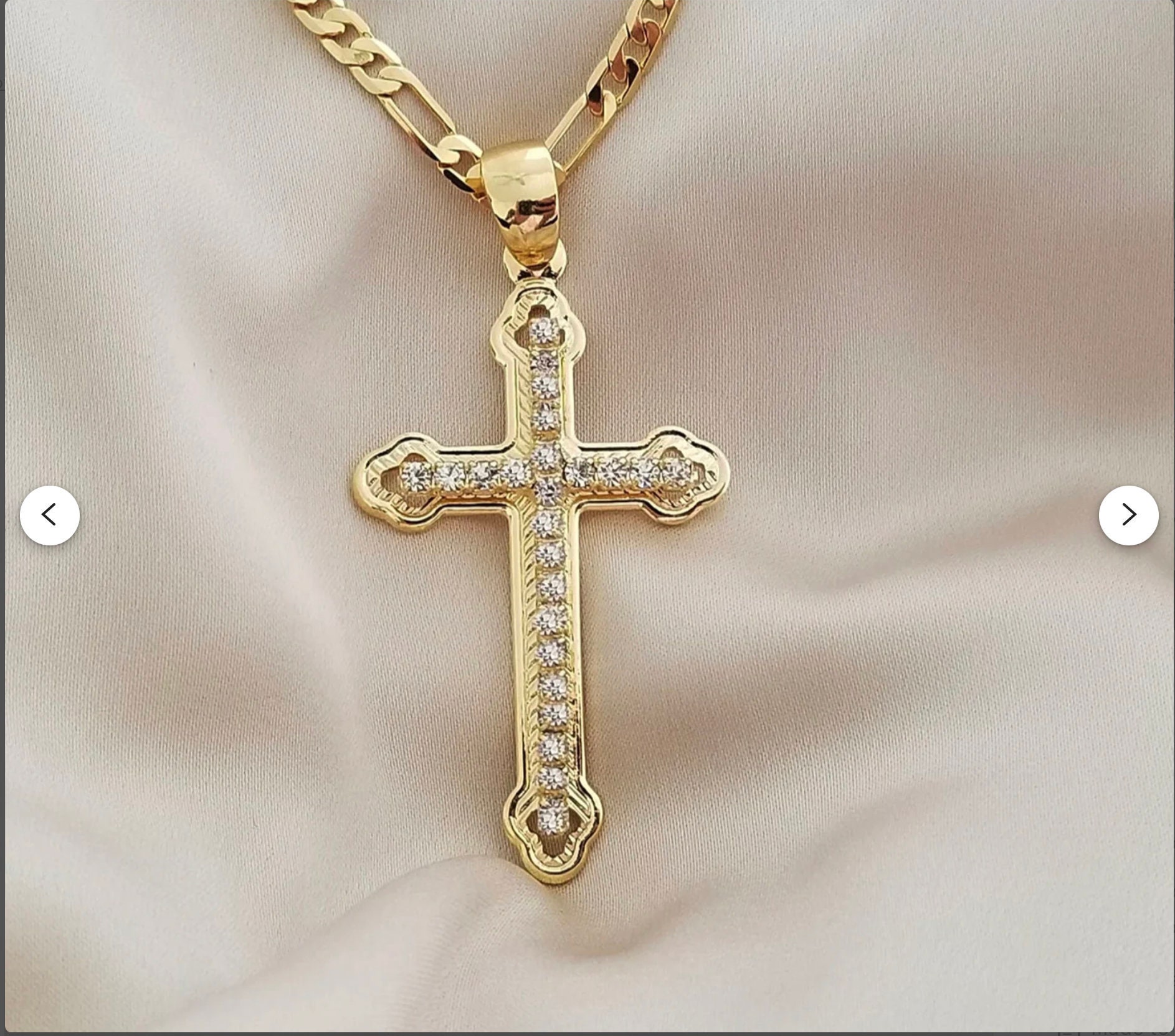 18k Gold Cross Necklace, Gold Cross Necklace, Men Waterproof Necklace, Gold Cross Pendant Christian Jewelry, Gift For Him Gift For Boyfriend