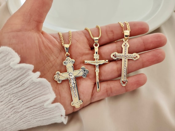 His and hers gold cross necklaces discount