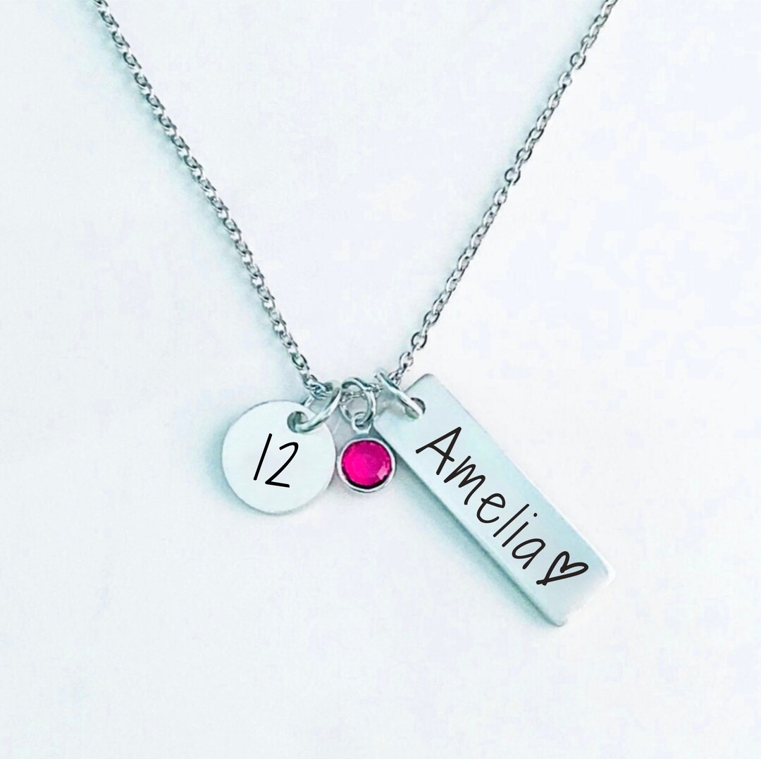 12th Birthday Gift for Her - Necklace for 12 Year Old Birthday - Beautiful Preteen Girl Birthday Pendant 14K White Gold Finish / Luxury Box w/LED