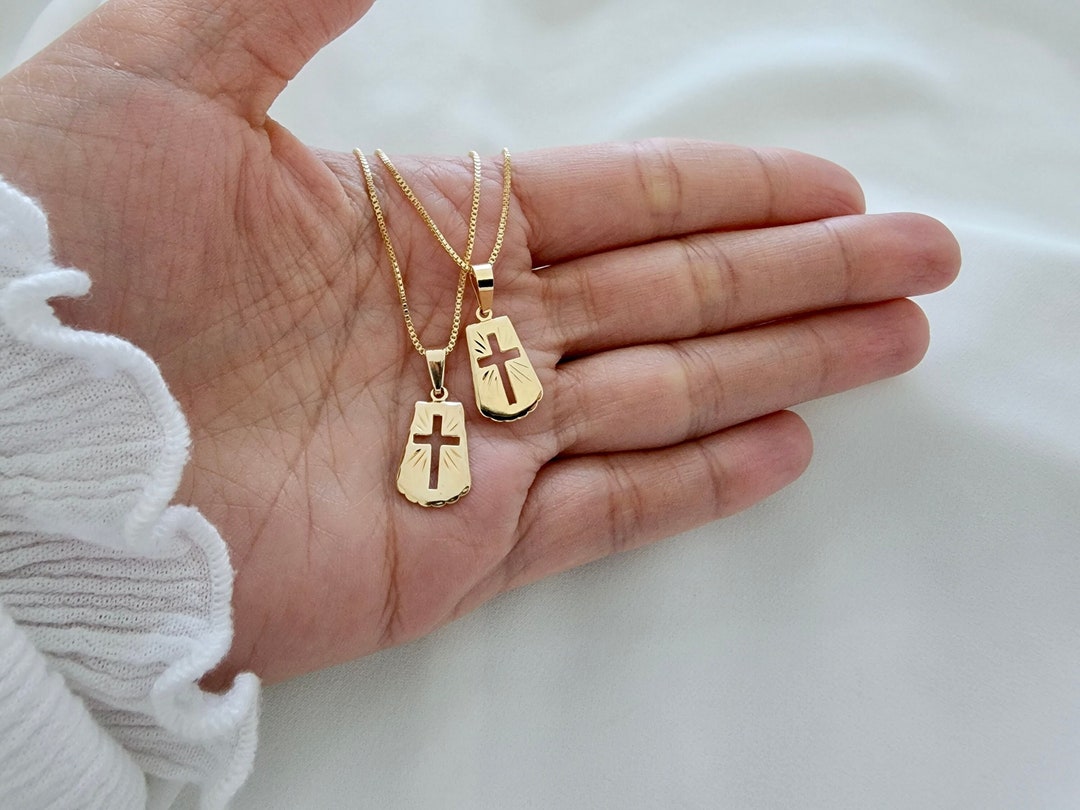 Children's Cross Necklace Gold Kids Dainty Cross Etsy