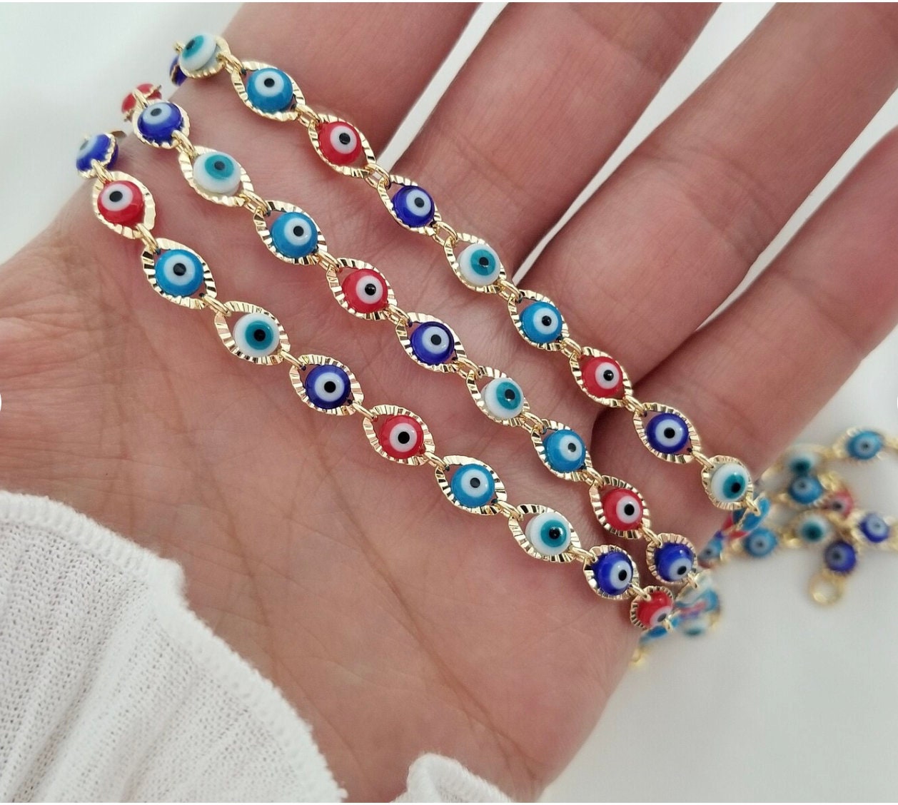 Evil Eye Anklet Bracelet 18k Gold Evil Eye Anklet Bracelet Etsy