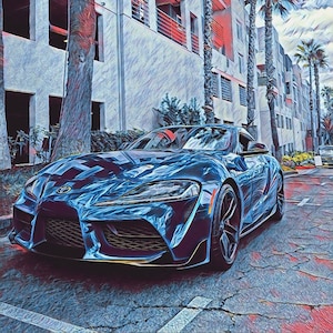Unique Car Art, Portrait Custom Personalized Gift for Car Lovers. Car Design Drawing/Painting From Photo.