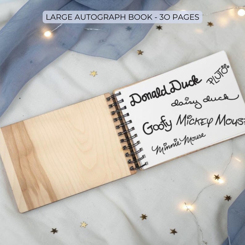Custom Engraved Ohana Wood Autograph Book - Personalized Travel ...