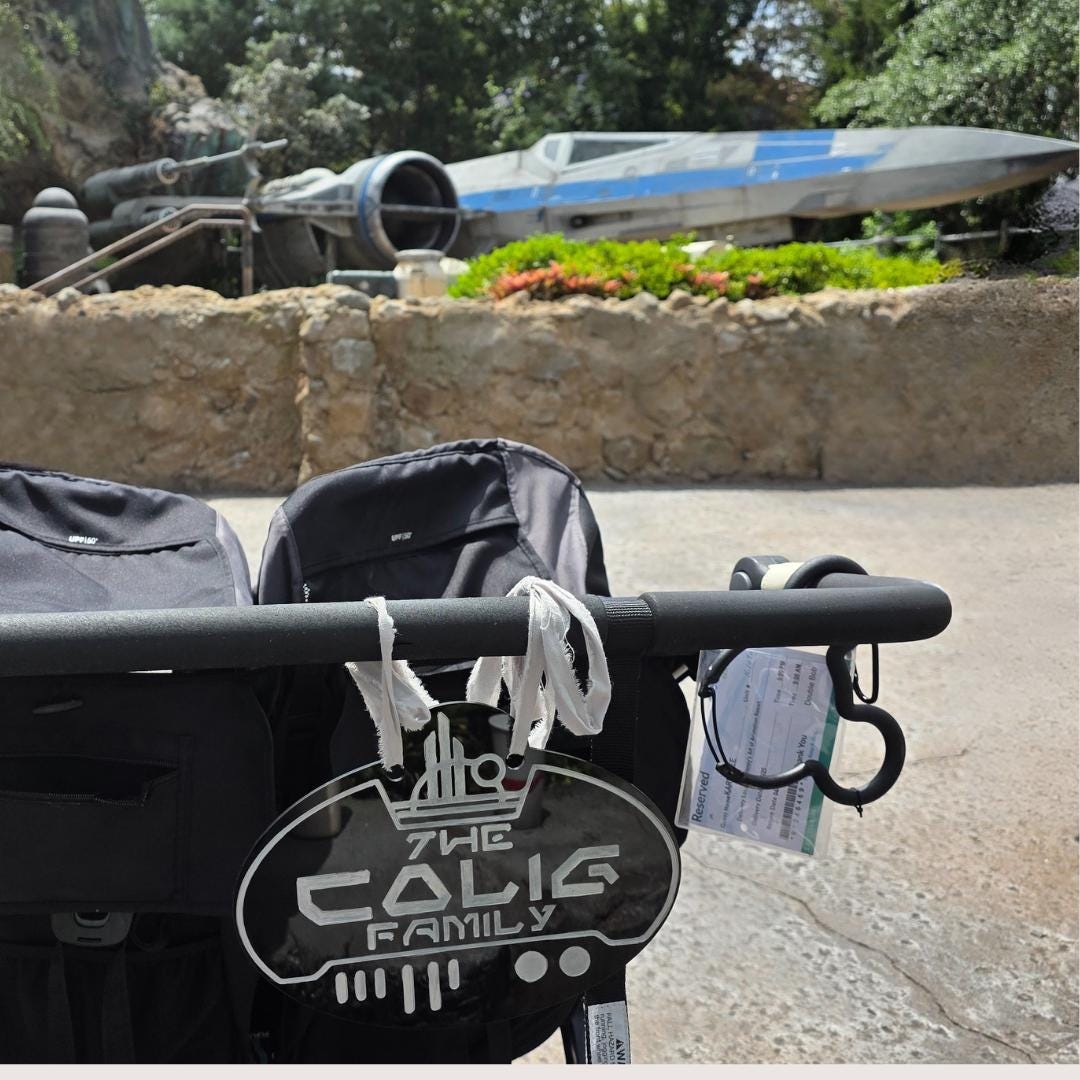 Galactic-Inspired Personalized Acrylic Stroller Sign - Custom Name Badge with Ribbon