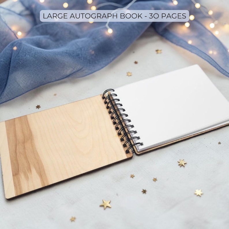 Custom Engraved Castle Wood Autograph Book - Personalized Travel ...