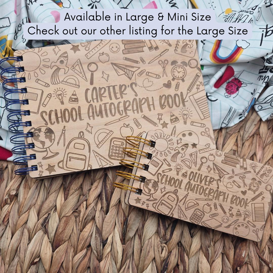 Personalized Mini Wood Autograph Book: School Keepsake, Laser Engraved ...