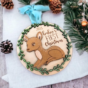 Baby&#39;s First Christmas Ornament Woodland Deer