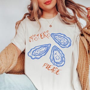 Fischer Ästhetisches Austern-Design, handgefärbtes T-Shirt, Unisex Comfort Colors® T-Shirt, Austern-Shirt, Nautisches Thema Top, Küstenbekleidung Geschenk