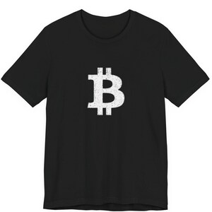 Bitcoin Shirt - Distressed BTC Graphic Tee - Unisex Jersey Short Sleeve T-Shirt for Crypto Fans - Bitcoin Merch Gift Idea for Him or Her