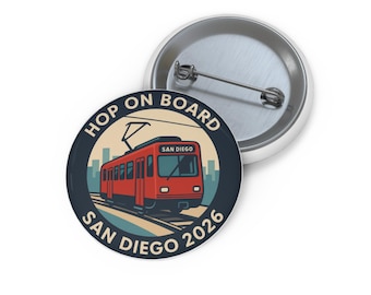 Hop On Board San Diego 2026 Button – JW International Convention Pin, Eternal Happiness Souvenir, JW Gift Keepsake, San Diego 2026