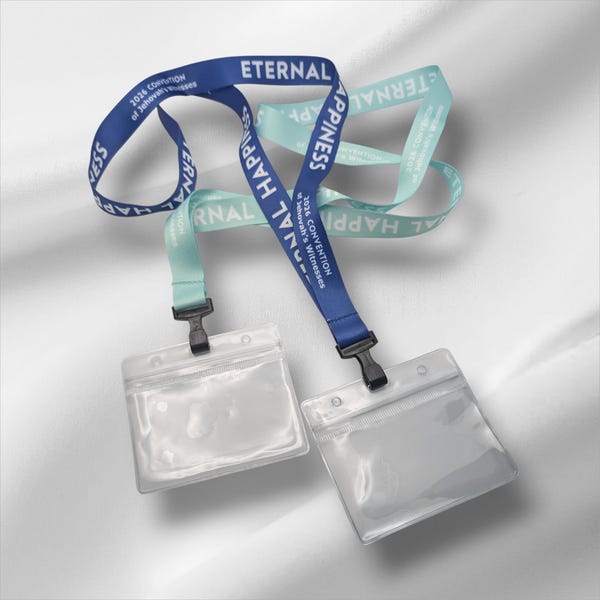 Cordino Eternal Happiness 2026 con porta badge / Porta badge per convention JW / Laccetto da collo blu navy o verde menta