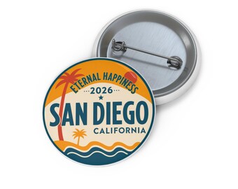 Sunshine & Eternal Happiness San Diego 2026 Retro California Convention Pin