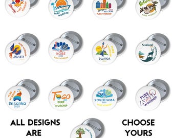 2025 JW Special Convention Button Pins, JW Convention Pins, Special Convention City Button Pin, JW Pin, 1.25 Inch, Any Language, Any Color