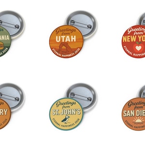Greetings From State Pins • Eternal Happiness 2026 Buttons • JW Convention Gifts