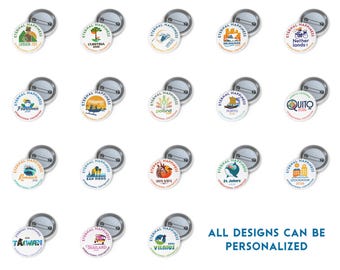2026 JW International Convention Button Pins, Eternal Happiness, JW International Convention City Button Pin, 1.25 Inch, Any Language