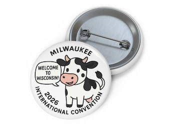 Wisconsin Cow Pin Button – Milwaukee 2026 International Convention, JW Gift, Convention gifts for friends.