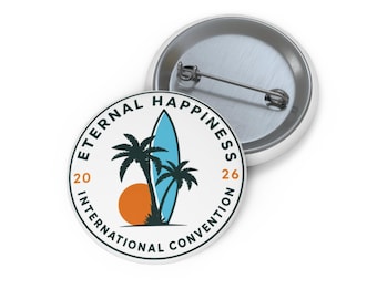 Surfing Awaits! Eternal Happiness 2026 Convention Pin Button