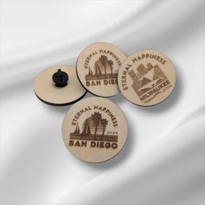 Pin de madera de 1,5 pulgadas de la Convención Internacional JW 2026: San Diego, Milwaukee, regalo para delegados