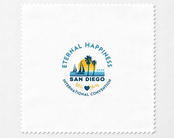 Eternal Happiness 2026 Microfiber Lens Cloth | International Convention Cities | Glasses & Screen Cleaner | Milwaukee | San Diego