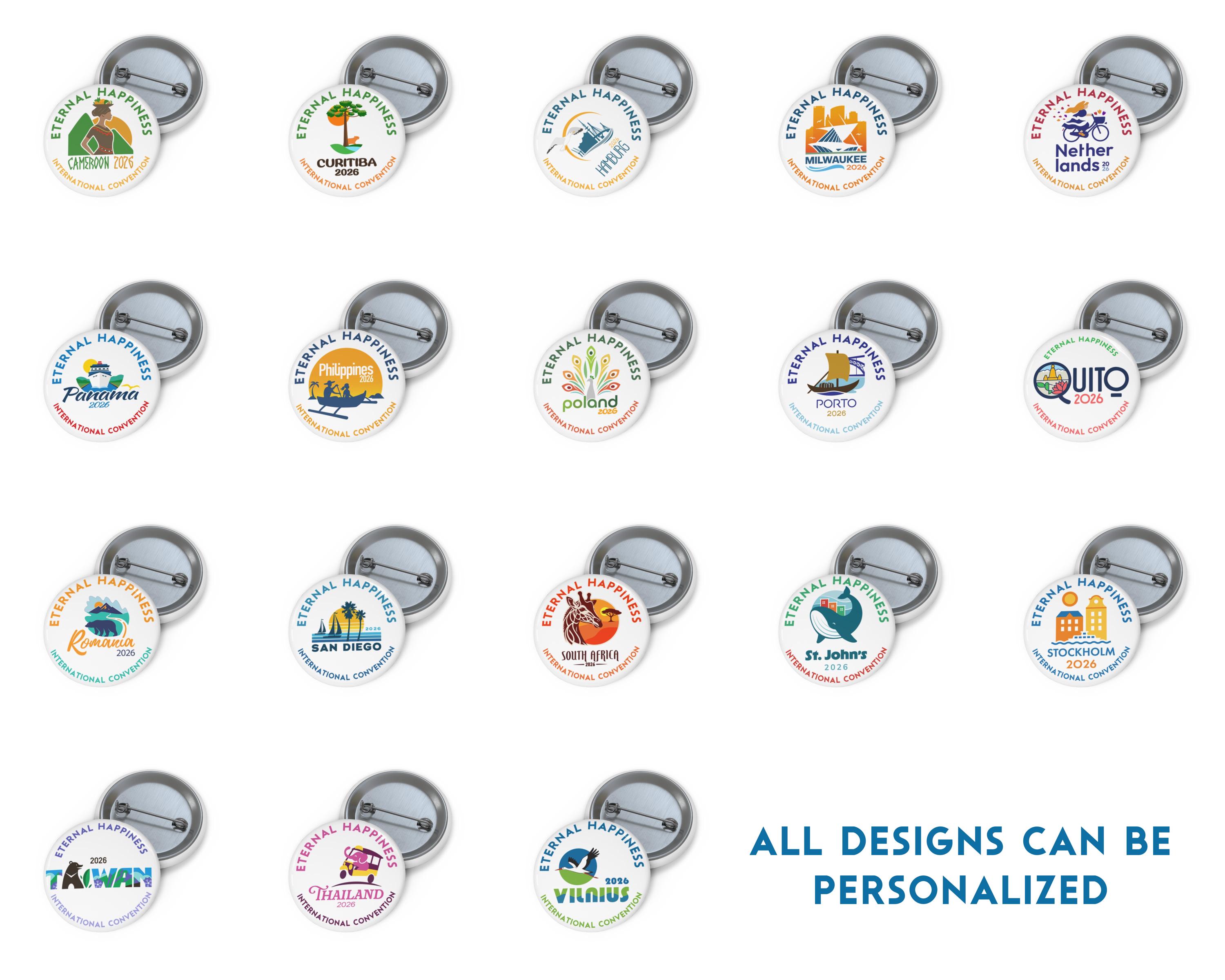 2026 JW International Convention Button Pin: Eternal Happiness