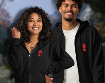 Astarion Zip-Hoodie - Blutlos | Baldurs Tor 3 | Videospiele | D&D | Vampir | Geschenk | Geschenke für Gamer | Stickerei | Fantasie | BG3