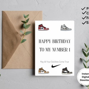 Sneakerhead Instant Download Geburtstagskarte, Hypebeast Geburtstagskarte, Geburtstagskarte für ihn, Schuh Geburtstagskarte, Hip Hop Geburtstagskarte