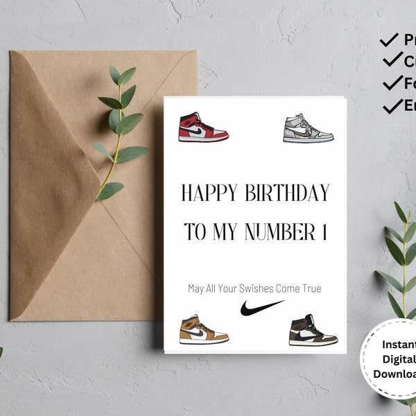 Sneakerhead Instant Download Tarjeta de cumpleaños, Tarjeta de cumpleaños Hypebeast, Tarjeta de cumpleaños para él, Tarjeta de cumpleaños de zapato, Tarjeta de cumpleaños de Hip Hop