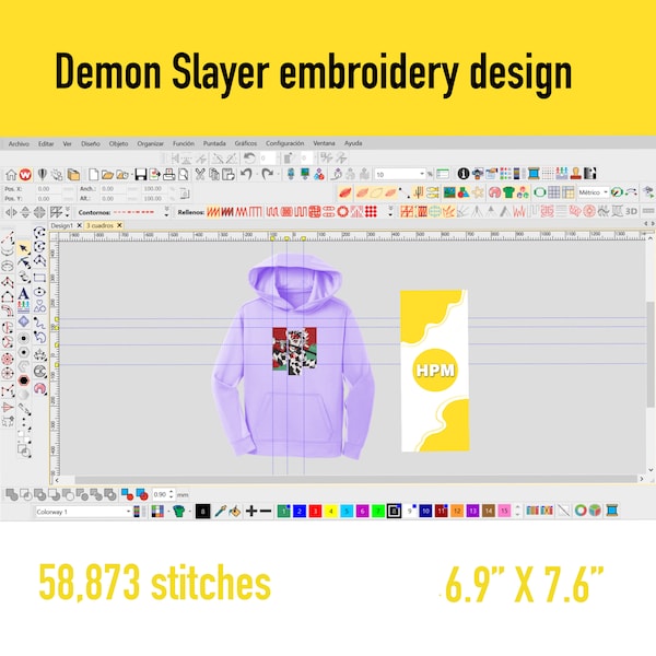 Demon Slayer embroidery design