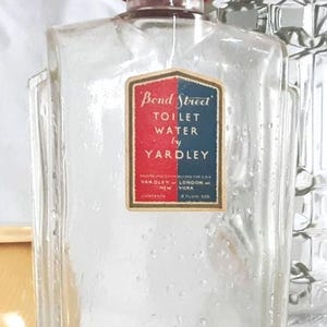 Bond Street, toilet water by Yardley. Empty 1950&#39;s 3 oz. Bottle.