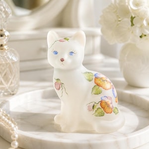 Fenton Cat Satin Figurines Handpainted - Etsy